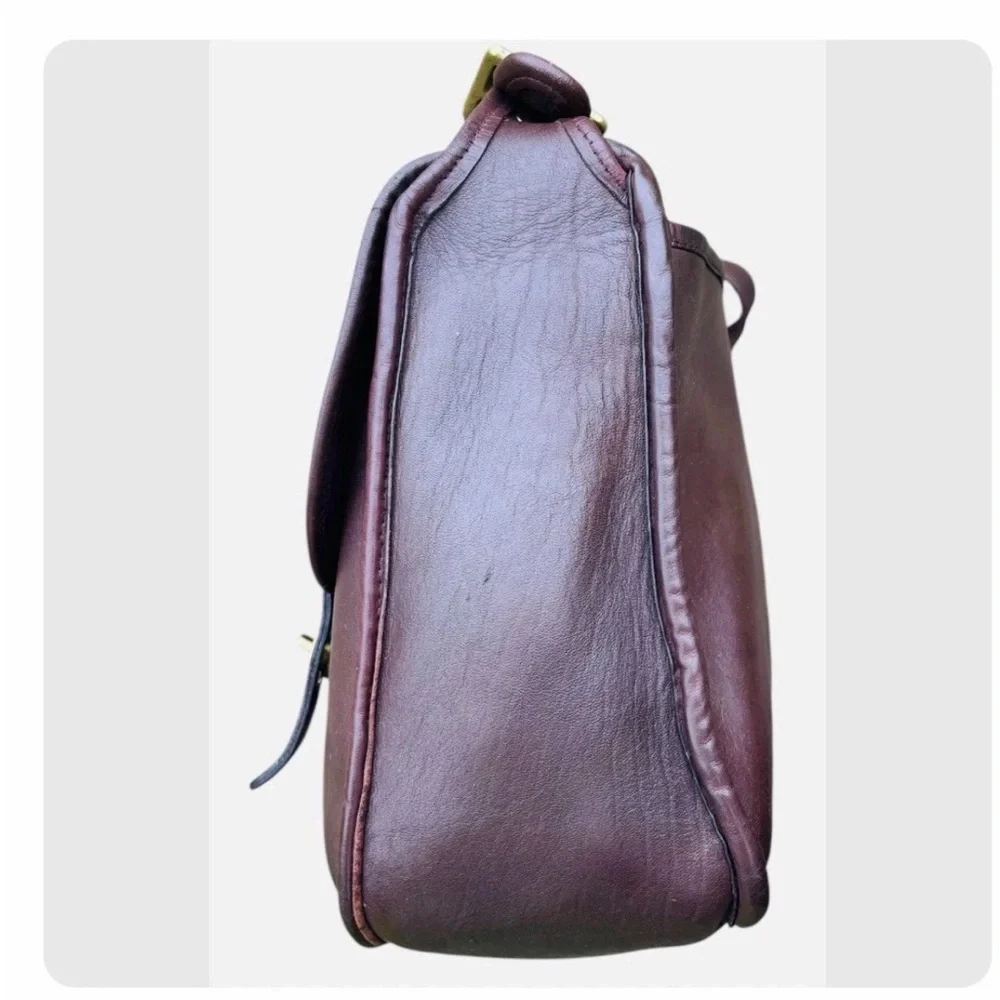 Vintage Coach Carrier NYC Bag Purse USA Burgundy leather 80s Musette Crossbody - Picture 5 of 15